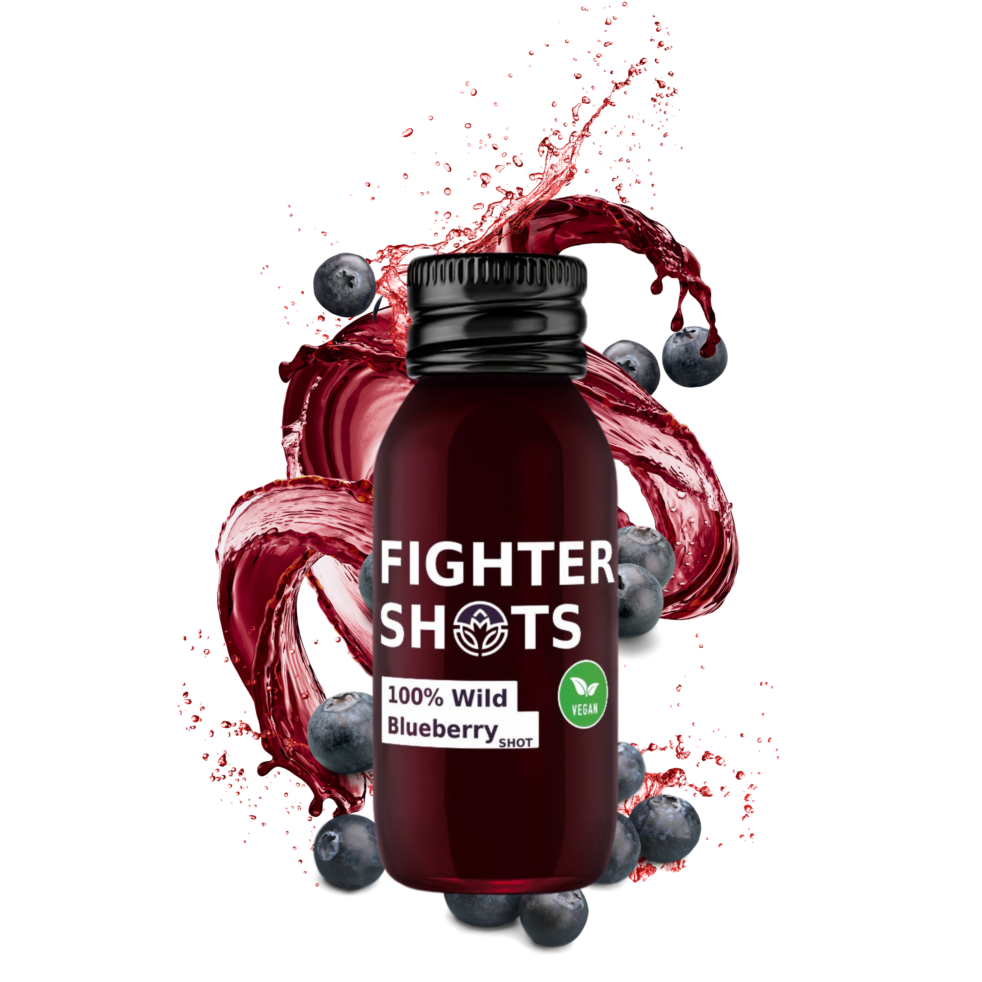 Fighter Shots Wild Blueberry 1 or 12x 60ml | 100% Natural Cold-Pressed Wild Blueberry Shot