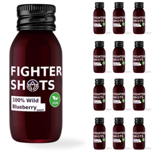 Load image into Gallery viewer, Fighter Shots Wild Blueberry 1 or 12x 60ml | 100% Natural Cold-Pressed Wild Blueberry Shot