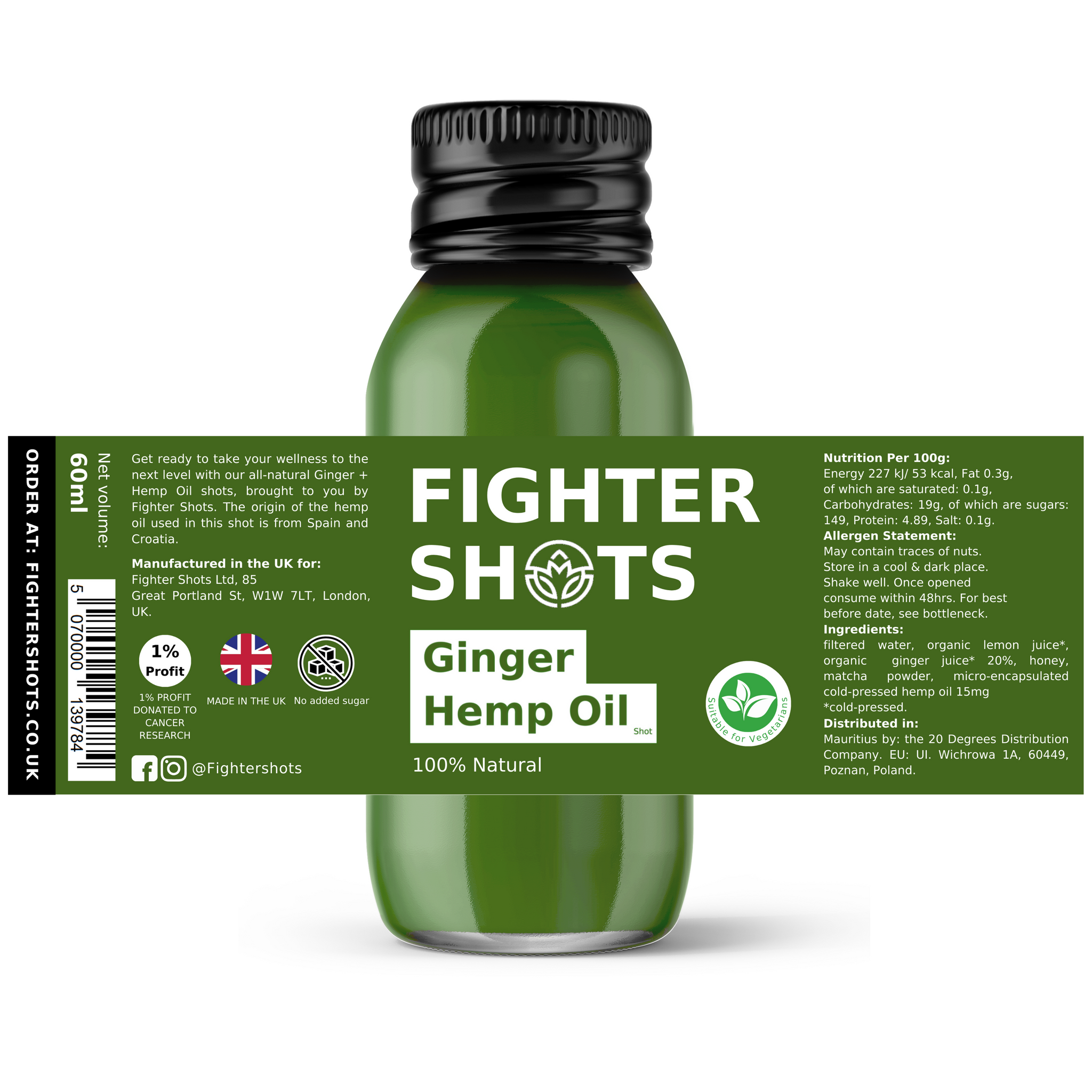 Fighter Shots Ginger + TURMERIC 6 or 12x 60ml – fightershots