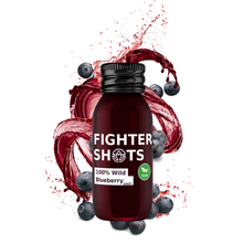 Load image into Gallery viewer, Fighter Shots Wild Blueberry 1 or 12x 60ml | 100% Natural Cold-Pressed Wild Blueberry Shot