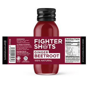 Fighter Shots 100% VEGAN Ginger + Beetroot, 6 or 12 x 60ml